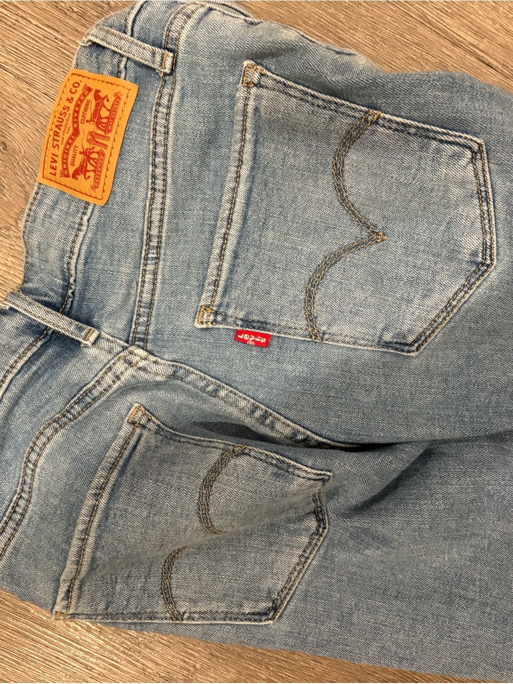 LEVIs Ripped Blue Slim Straight Jeans - Picture 3 of 4